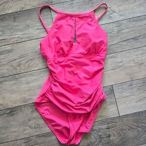Ellen Tracy Bright Pink Swimwear One Piece Size 8